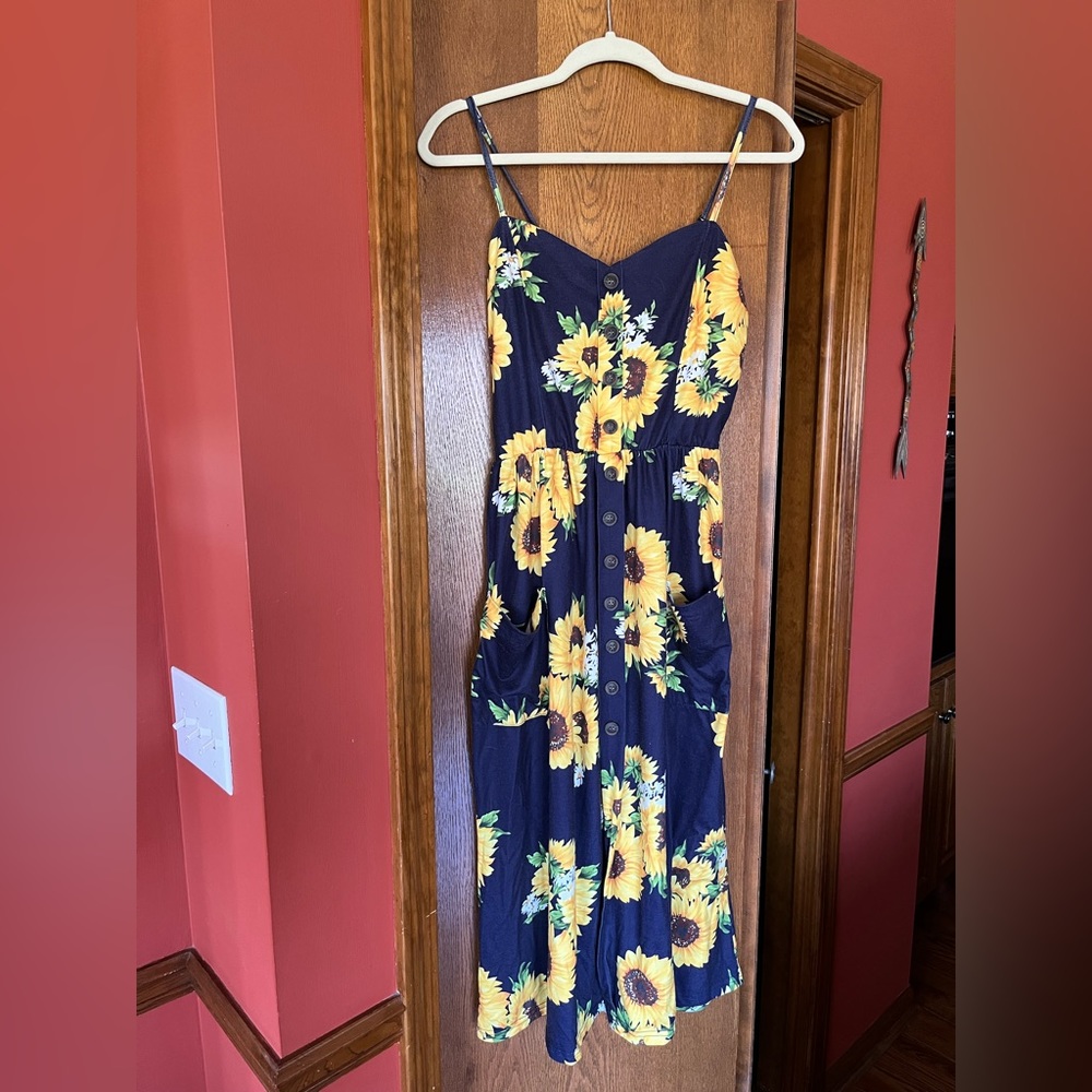 Navy sunflower dress, medium